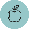Line icon of an apple