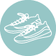 Line icon of a pair of tennis shoes